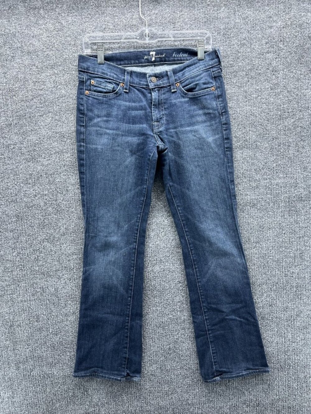 7 For All Mankind Bootcut Jeans Womens 27 Blue Medium Wash Slim Stretch Denim